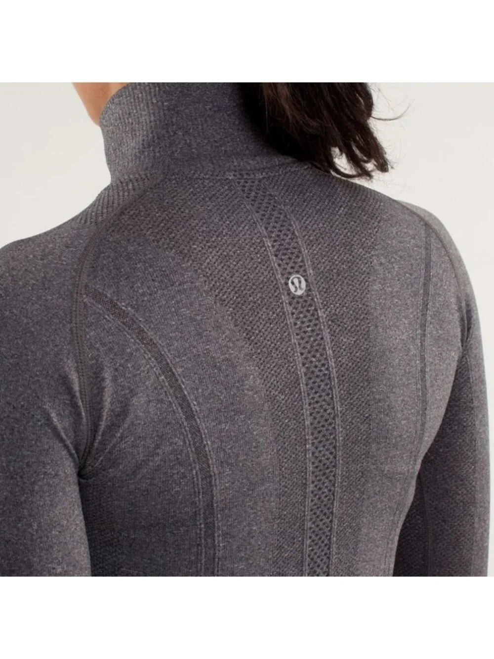 Lululemon Run: Swiftly Tech 1/2 Zip heathered Black (Grey)